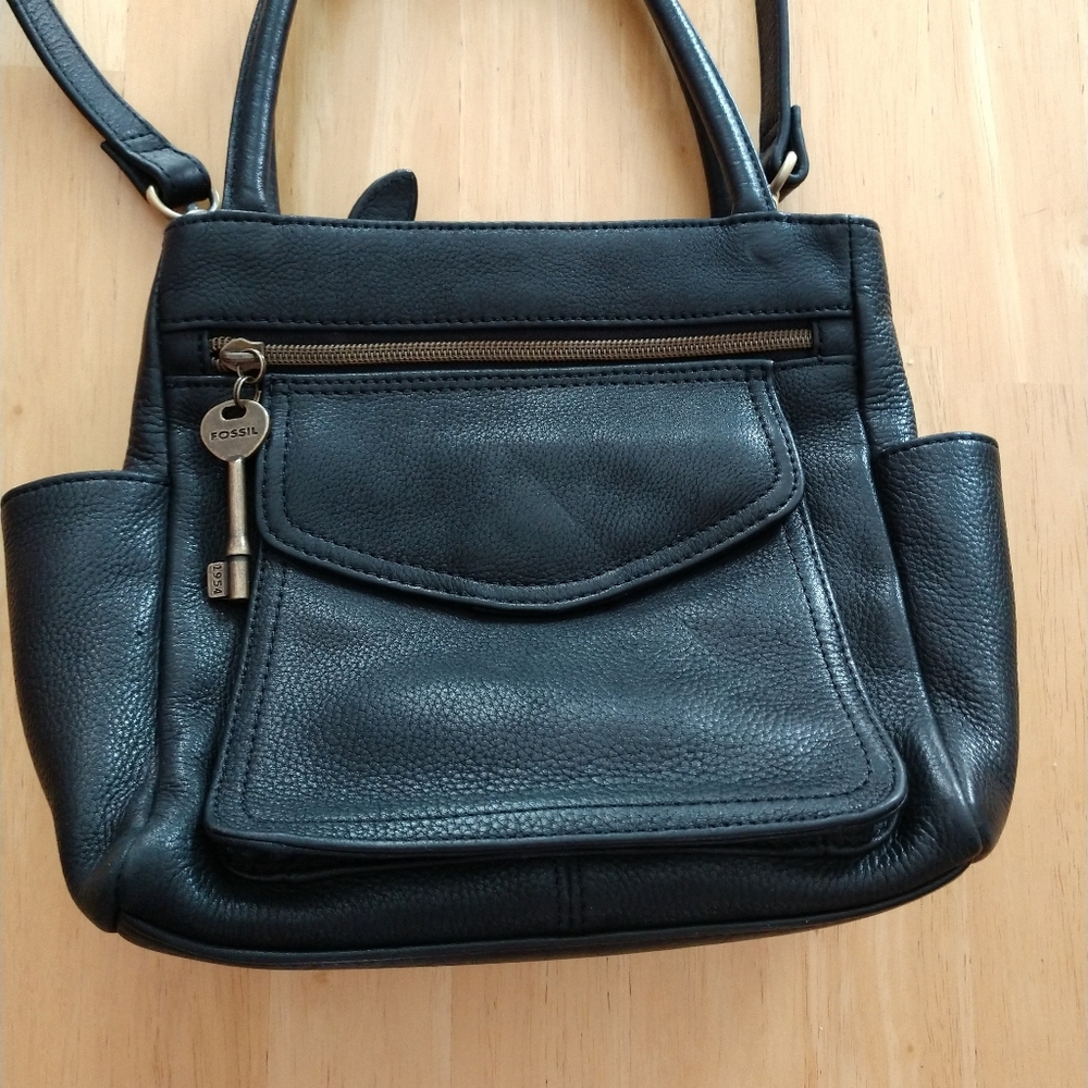 Fossil Black Leather Satchel